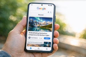 An example of how an optimized article appears in the Google Discover feed.