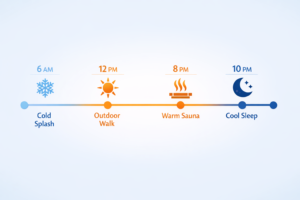 An infographic of the thermal syncing stages in the Bioharmony Protocols for Northern Hemisphere Winter.