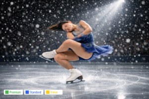 A professional skater performing a magical routine during an ice show.