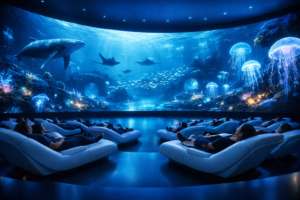 An immersive cinema theater designed according to the 2026 Immersive Event Protocol.