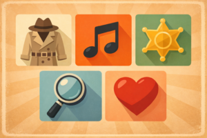 A genre guide illustration for beginners learning how to start watching classic movies.