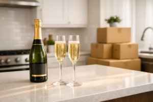 Celebrating a successful first home purchase.
