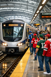 Fans utilizing transit corridors as part of the 2026 World Cup Base Camp Strategy.