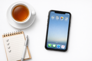 Organised smartphone home screen after completing a digital declutter