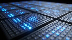 A close-up view of modular micro-LED wall panels showing high-density pixel layout configurations.