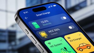 A mobile app dashboard displaying specific appliance energy disaggregation tracking data in real time.