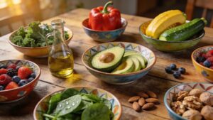 A selection of nutrient-dense whole foods and healthy fats designed to support metabolic health.