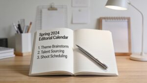 An open editorial notebook showcasing short, clear, and direct public warning sentence structures.