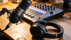 Professional audio equipment showcasing sound innovations in digital entertainment evolution trends.
