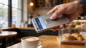 Secure biometric authentication representing digital safety and future technology trends in personal finance.