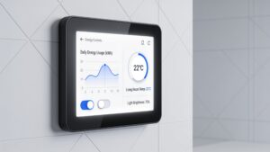 A smart home control hub showcasing ecosystem integration in smart home energy monitor buying guide considerations.