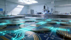 Advanced silicon wafers and microprocessors essential for edge computing and artificial intelligence integration.