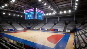 Interior of the Dakar Arena demonstrating venue readiness and modern event logistics for Dakar 2026.
