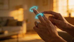 Mid-air pinch gestures demonstrating user control in next-gen spatial computing tech innovations.