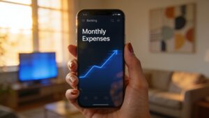"Smartphone showing a rising expense graph, symbolizing increasing streaming costs"