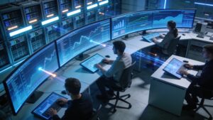 Data center representing the technology behind real-time sports betting odds"